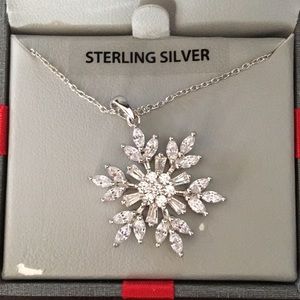 Sterling silver snowflake necklace